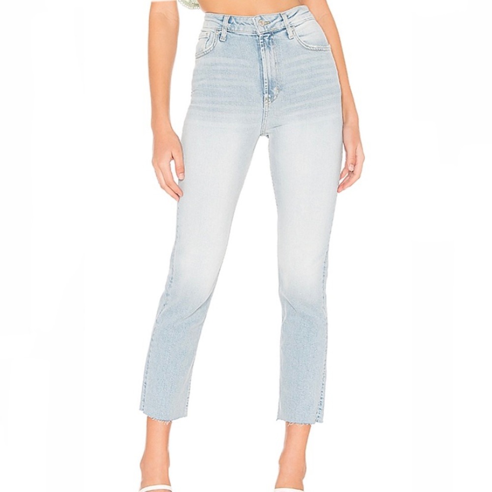Free people high waist slim straight jeans